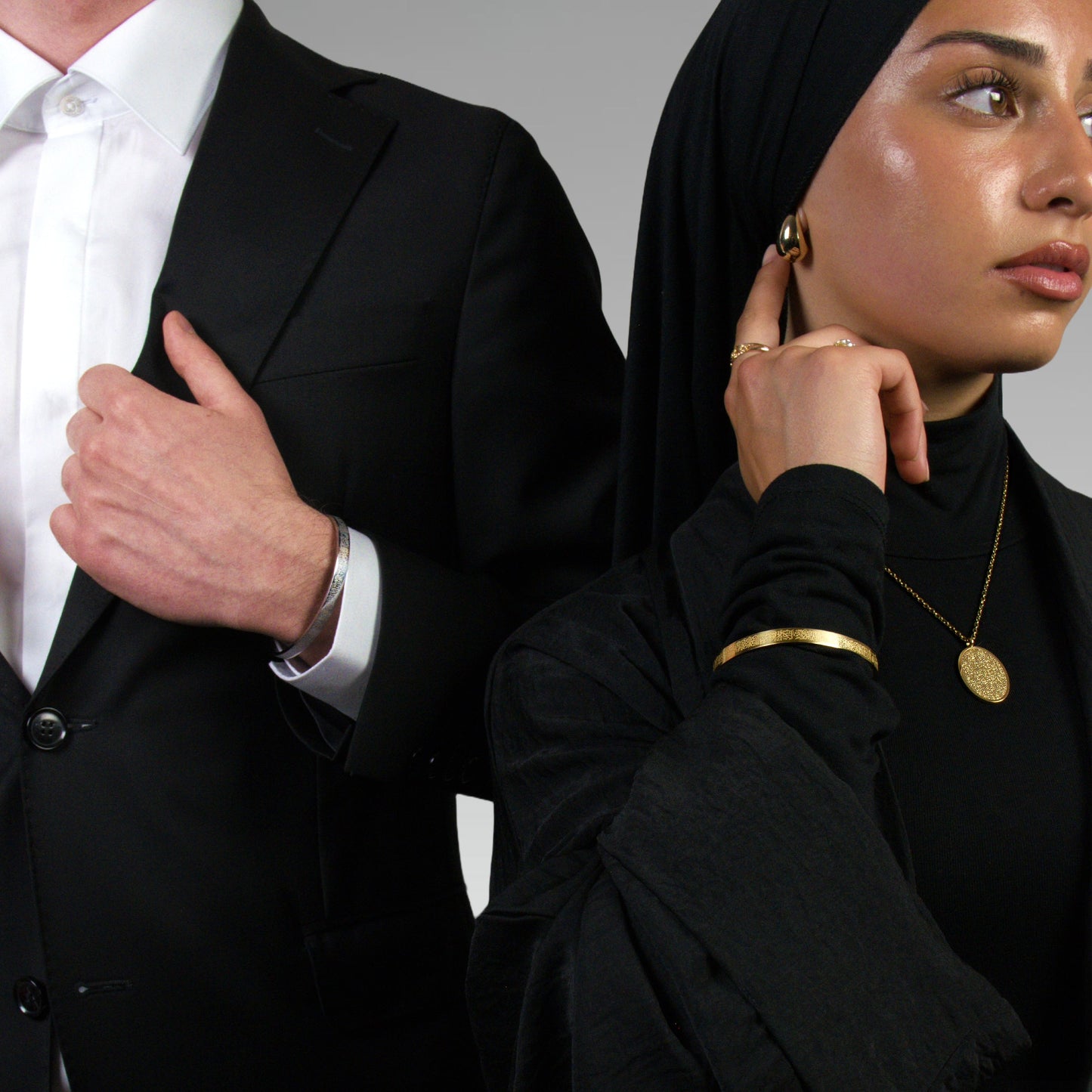 New Ayatul Kursi Cuff Bracelet Custom Engraved Quotes Bangle For Men Arabic Style For Men