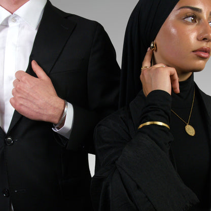 New Ayatul Kursi Cuff Bracelet Custom Engraved Quotes Bangle For Men Arabic Style For Men